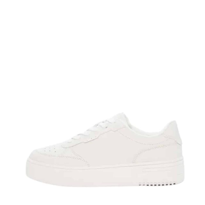 Duffy Paterno Uno sneakers til dame i hvid med plateausål samt snørebånd