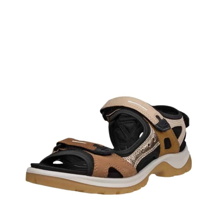 Ecco Offroad sandal til dame med flot farvekombination i nubucklæder med 3 justerbare velcroremme samt øget stødabsorbering