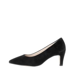 Gabor pumps til dame i sort med hæl på ca. 6 cm og med spids tå.