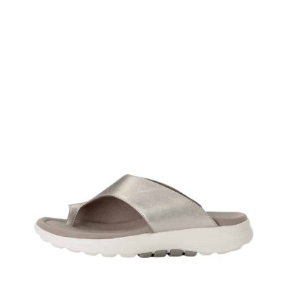 Gabor Rollingsoft sandal til dame i metallic med skindoverdel samt tå-rem og øget svangstøtte
