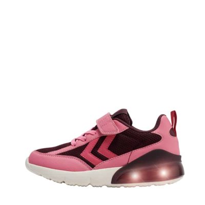 Hummel Daylight Jr sneakers til børn i pink og lilla med elastik og velcrorem samt udtagelig sål