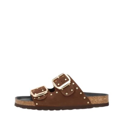 Phenumb Copenhagen Brave Mocca sandal til dame i mørkebrun med ruskindsoverdel samt to justerbare spænder