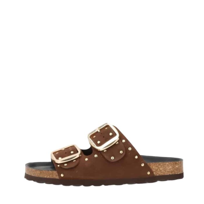 Phenumb Copenhagen Brave Mocca sandal til dame i mørkebrun med ruskindsoverdel samt to justerbare spænder