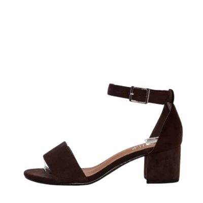 Duffy Rivello Uno sandal til dame i mørkebrun med justerbar ankelrem og blokhæl på 5,5 cm