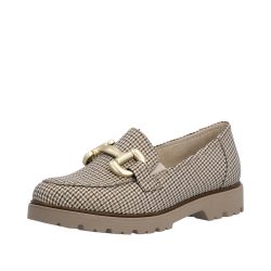 Rieker loafers til dame i beige med flot detalje og skindsål