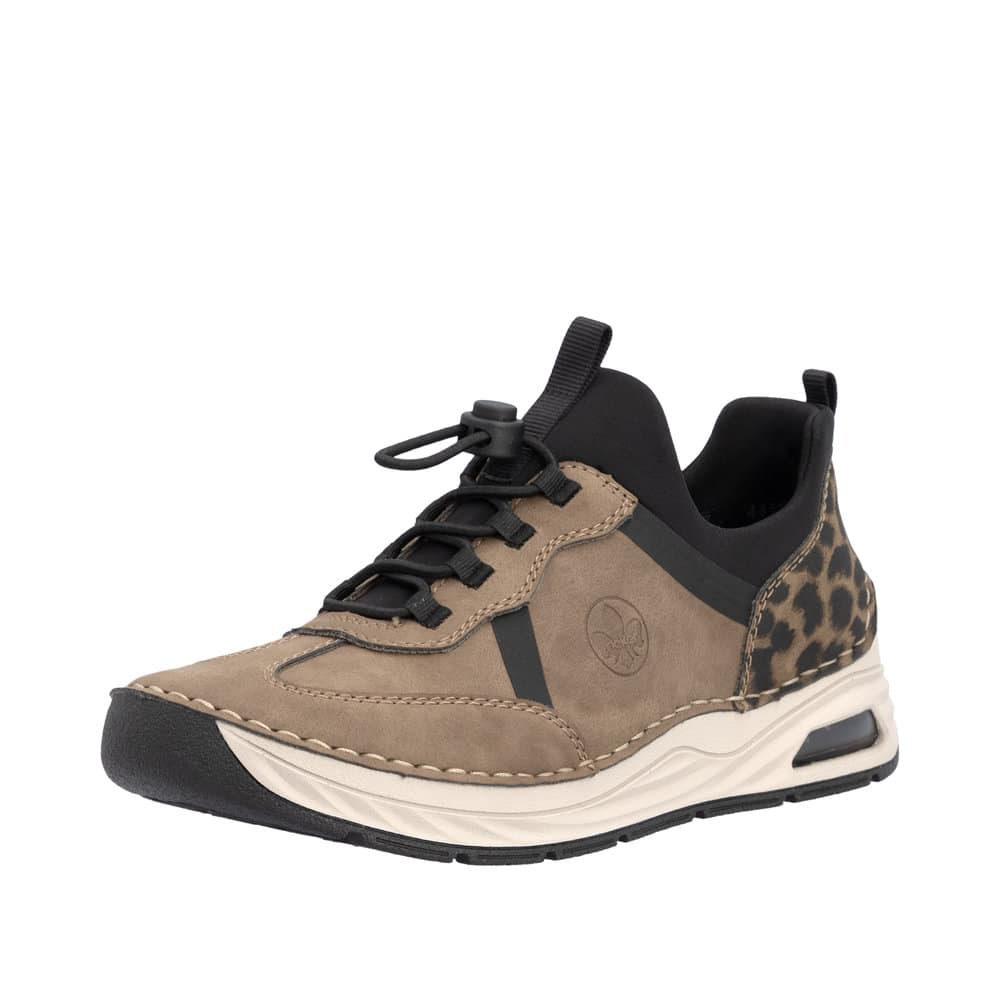 Rieker sneakers til dame i brun med justerbar elastik samt blød skindsål