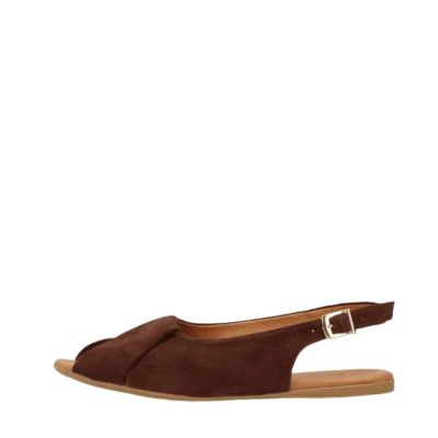 Shoedesign Copenhagen ballerinasko til dame i brun i 100% ruskind med slingback rem.
