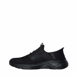 Skechers Slip-In Garnewr Newick sneakers til herre i sort med fast hælkappe og udtagelig Memory Foam indersål
