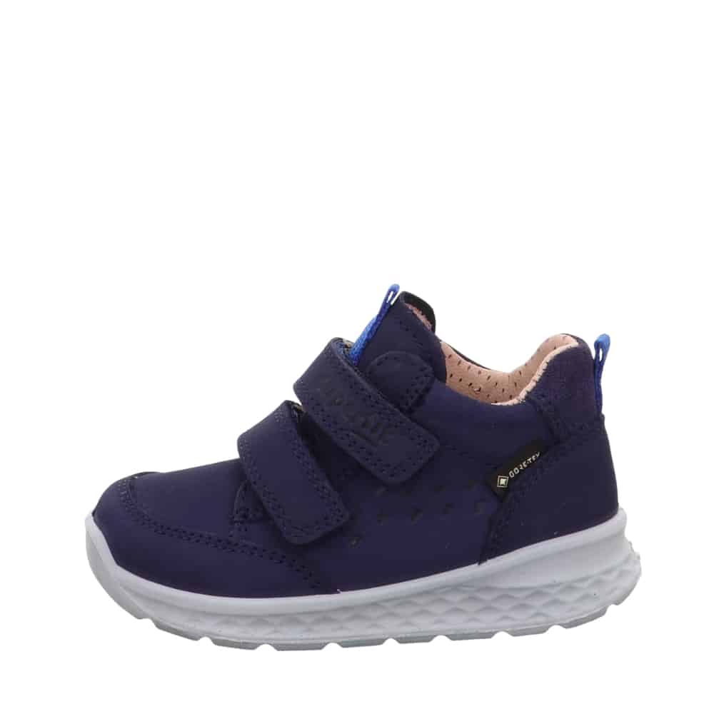 Superfit sko til børn i blå med Gore-Tex og velcroremme.
