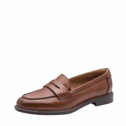 Tamaris loafers til dame i brun med skindoverdel samt blød Touch-it sål og Anti-slide