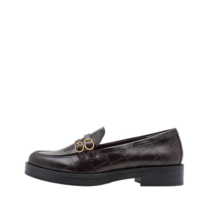 Tamaris loafers til dame i mørkebrun med flot detalje over vristen samt Touch-it sål og Anti-slide