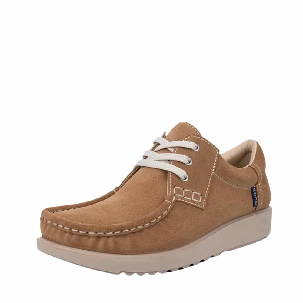 Ecco Joke sko til dame i mørkebeige med ruskindsoverdel og snørebånd