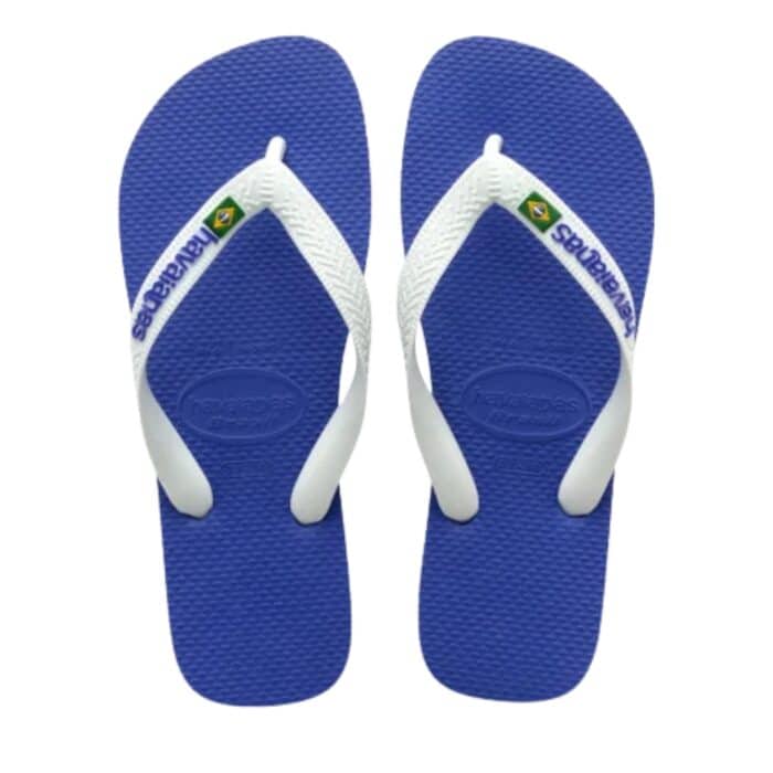 Havaianas Brasil Logo klipklapper til dame i blå med tå-rem og vandafvisende