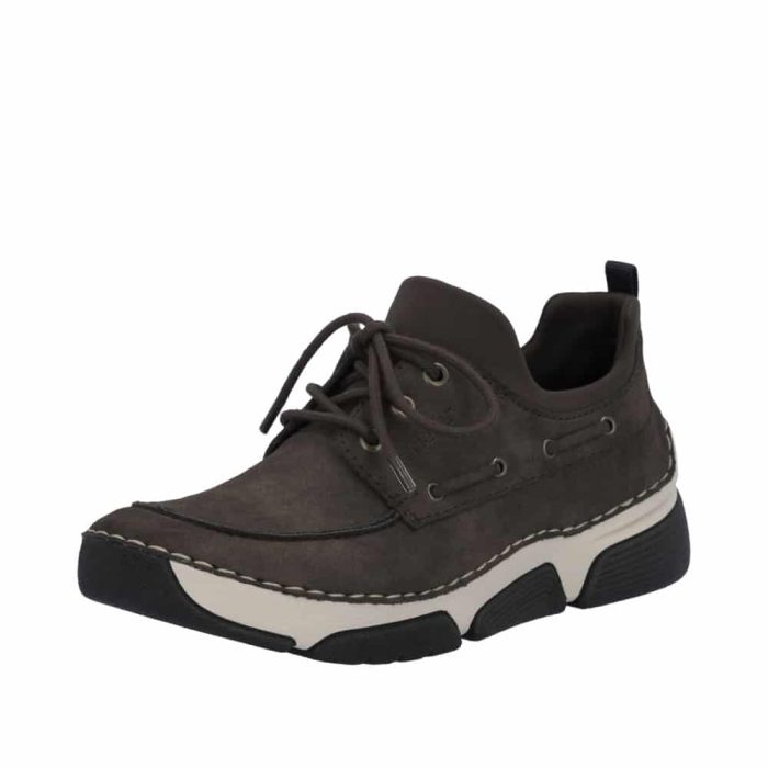Rieker sneakers til dame i brun med flotte detaljer og snørebånd samt skindsål