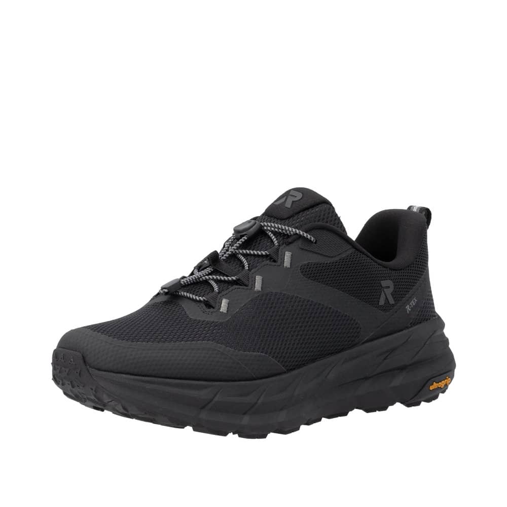 Rieker sneakers til dame i sort med udtagelig sål og Rieker-Tex samt justerbar elastik
