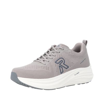 Rieker sneakers til herre i grå. Men blød udtagelig sål samt snørebånd og stødabsorbering