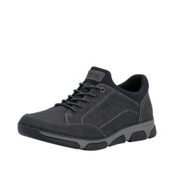Rieker sneakers til herre i sort med ekstra bredde H og udtagelig sål samt elastik