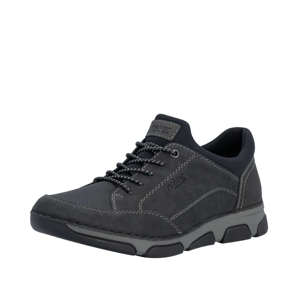 Rieker sneakers til herre i sort med ekstra bredde H og udtagelig sål samt elastik