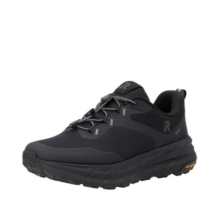 Rieker sneakers til herre i sort med udtagelig sål og justerbar elastik samt Rieker-Tex