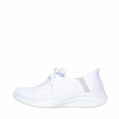 Skechers Slip-In Ultra Flex 3.0 Brilliant sneakers til dame hvid med fast hælkappe og air-cooled memory foam